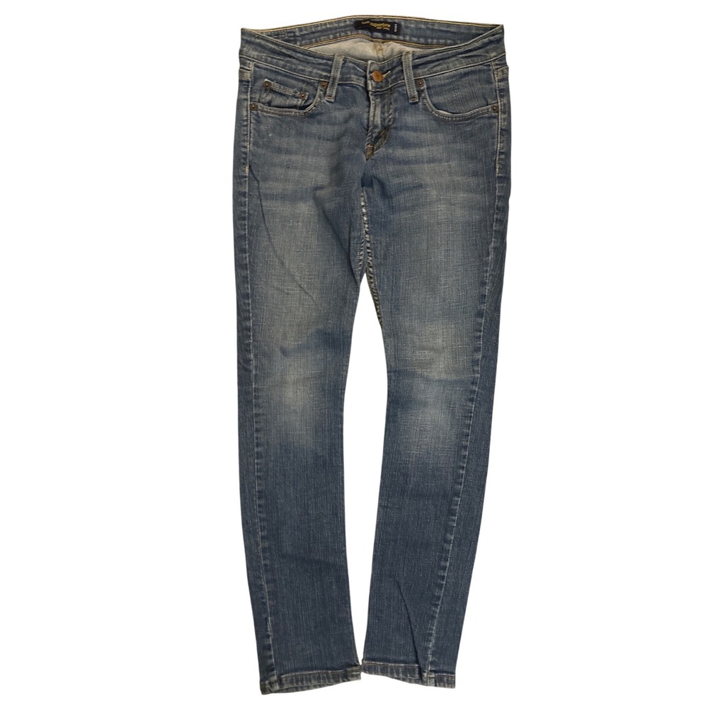 Levis 524 Too Superlow Skinny Jeans Womens 5 Short Medium Wash Blue Denim